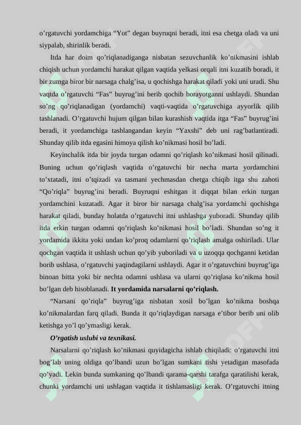 XIZMAT ITLARINING MAXSUS DRESSIROVKASI QILISH. 6