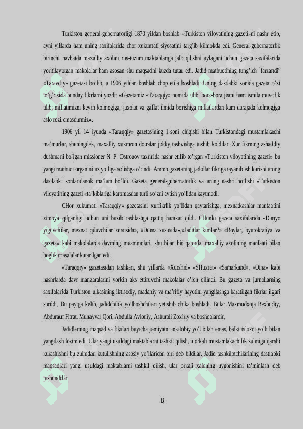 Munavvarqori Abdurashidxonovning Turkiston jadidchiligida tutgan o'rni 8