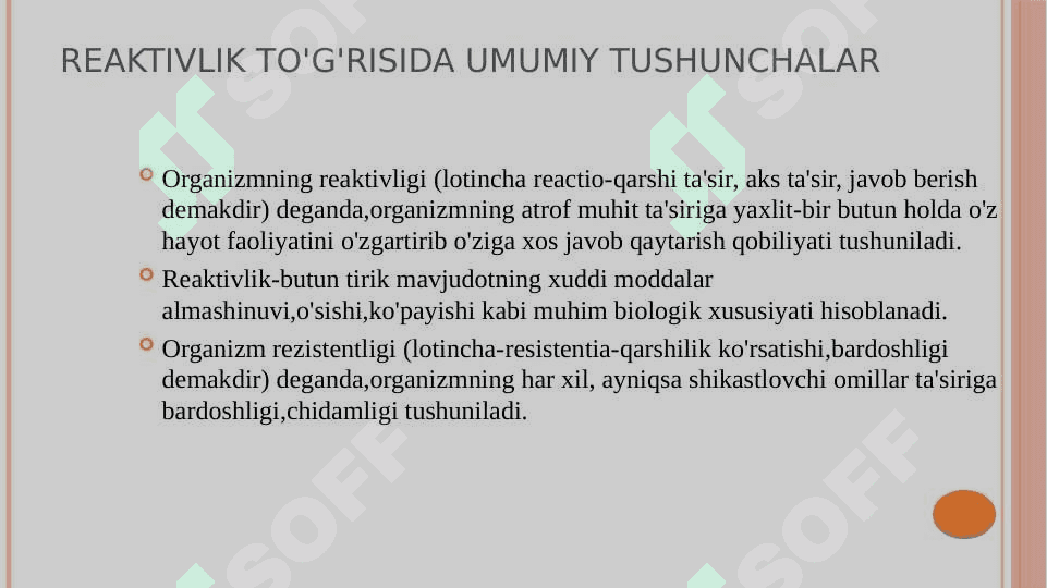 Reaktivlik va rezistentlikni shakllanishida nerv va endokrin sistemasini o’rni 2