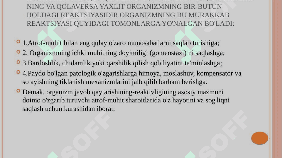 Reaktivlik va rezistentlikni shakllanishida nerv va endokrin sistemasini o’rni 3