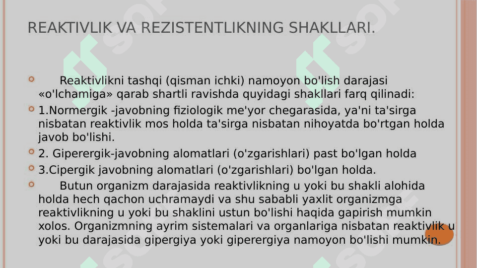 Reaktivlik va rezistentlikni shakllanishida nerv va endokrin sistemasini o’rni 4