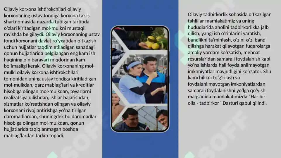 O’zbekistondagi oilaviy tadbirkorlikni rivojlantirishning o‘ziga xos sifatlari 5