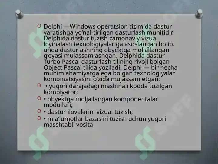 Delphi FUNksiyaL IMKONYATLARI 4