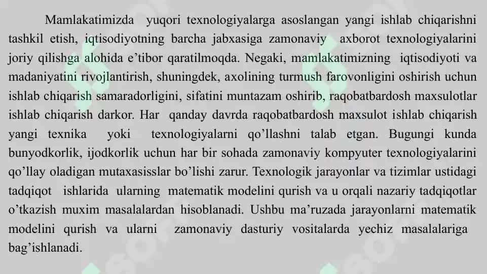 Ishlab chiqarish texnologiyalari 2