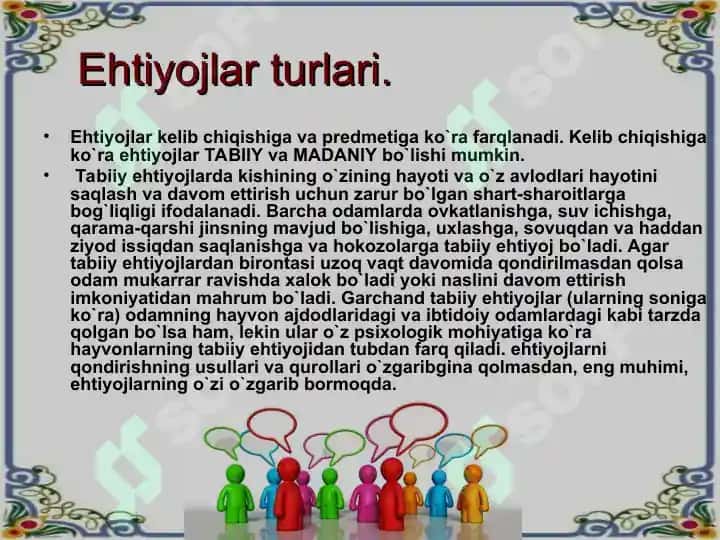 Ehtiyojlar turlari 3