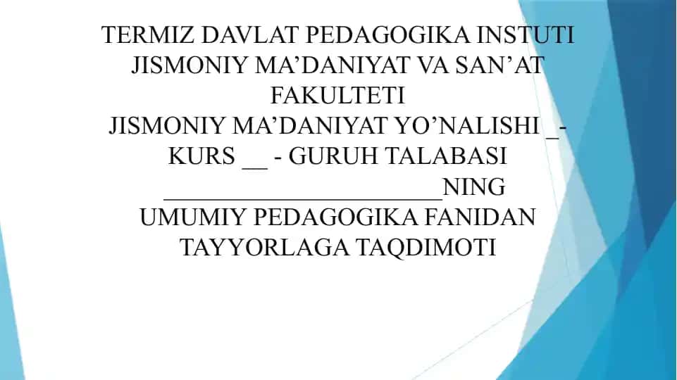 Umumiy pedagogika 1