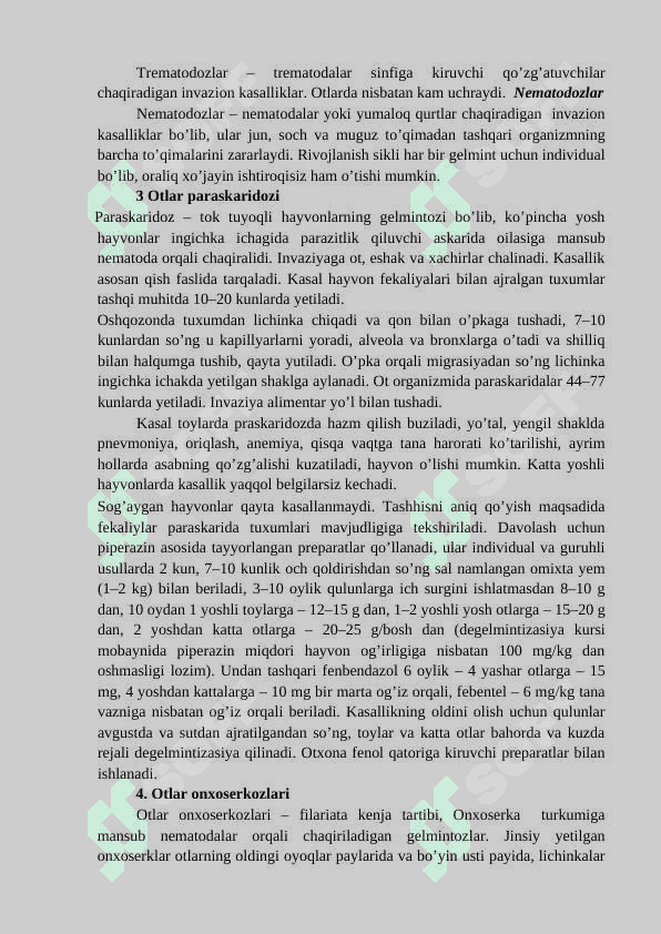 OTLARDA UCHRAYDIGAN INVAZION KASALLIKLARI 2