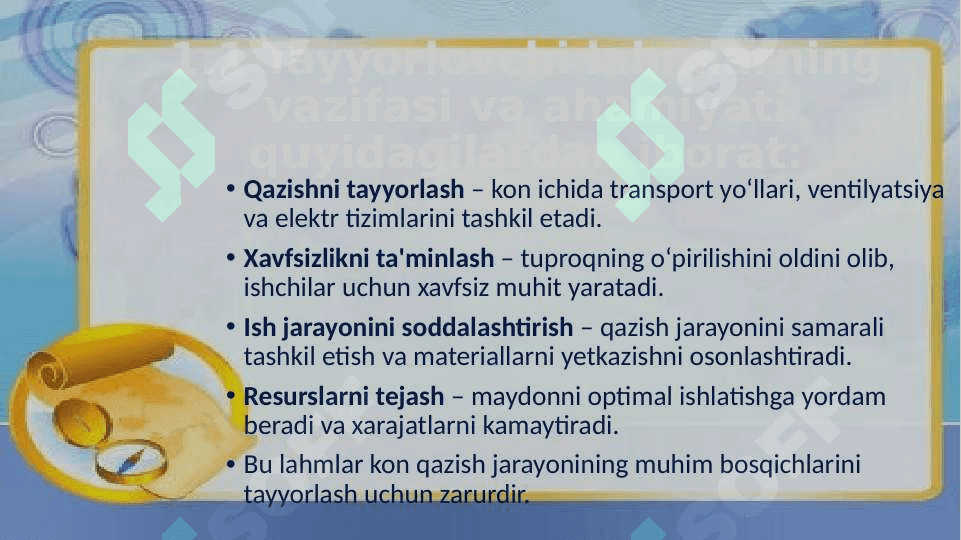 tayyorlovchi va kesuvchi kon lahmlarining hajmini hisoblash hamda rejalash 3