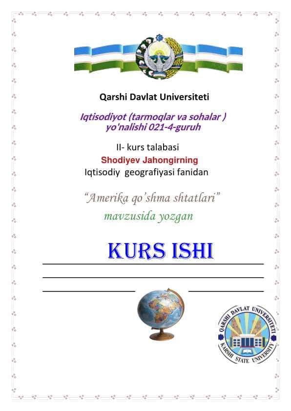 AMERIKA QOʻSHMA SHTATLARI