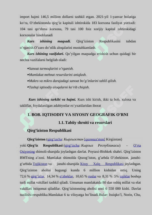 Qirgʻizistonning iqtisodiy geografik tavsifi 4