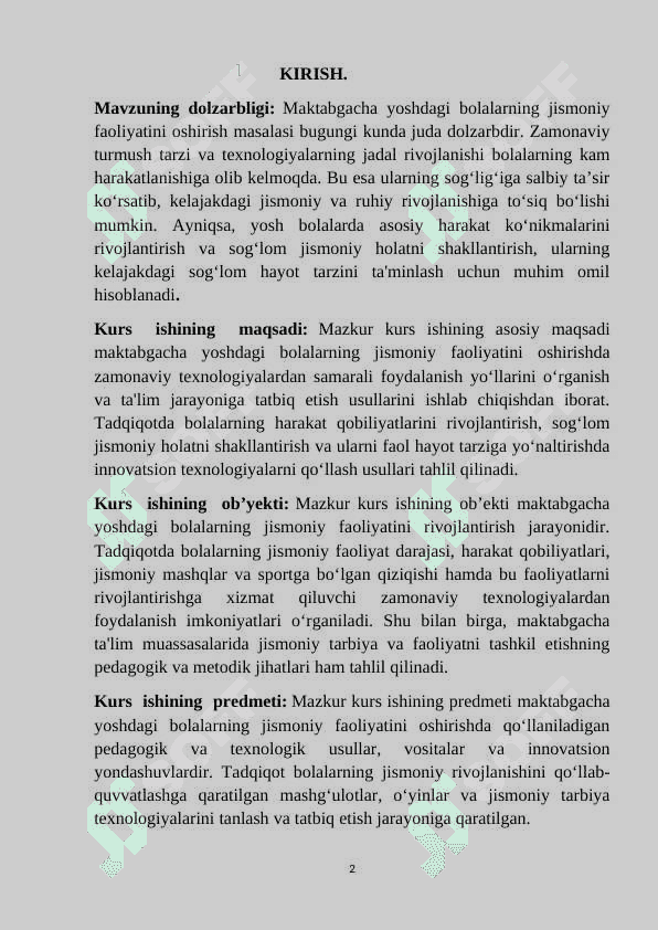 Maktabgacha yoshdagi bolalarni jismoniy faoliyatini oshirish texnalogiyalari 2