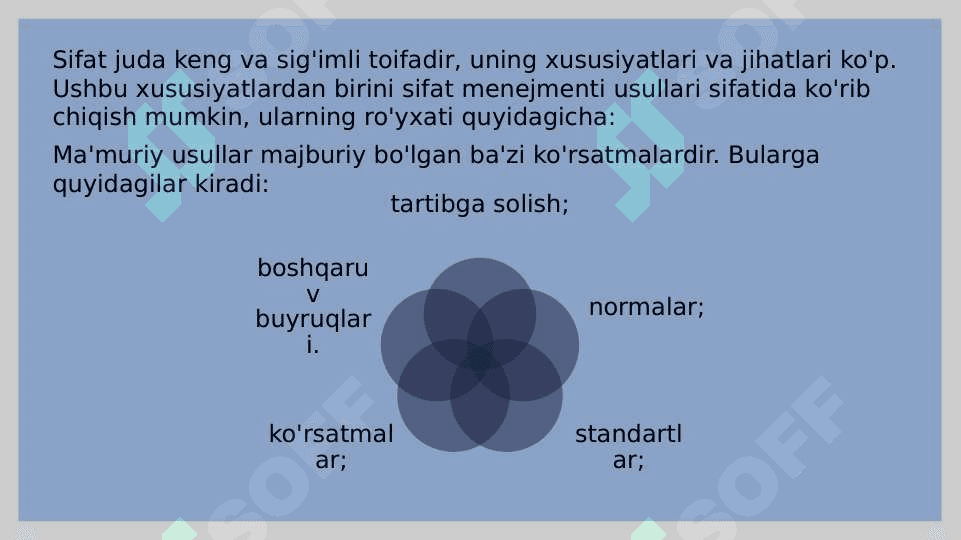 Sifatni boshqarish usullari va vazifalari 3