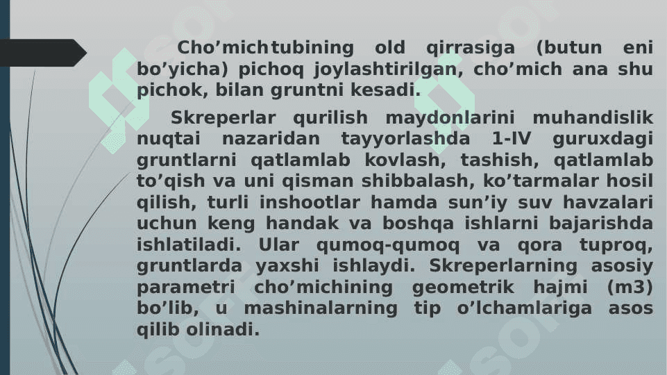 Skreperlarning ish unumdorligi hisoblash 4