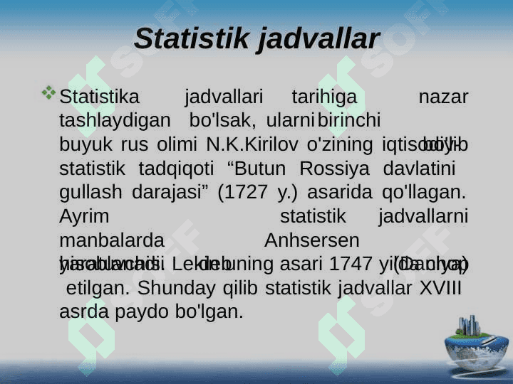 Statistik ma’lumotlarni jadval va grafiklarda tasvirlash 3