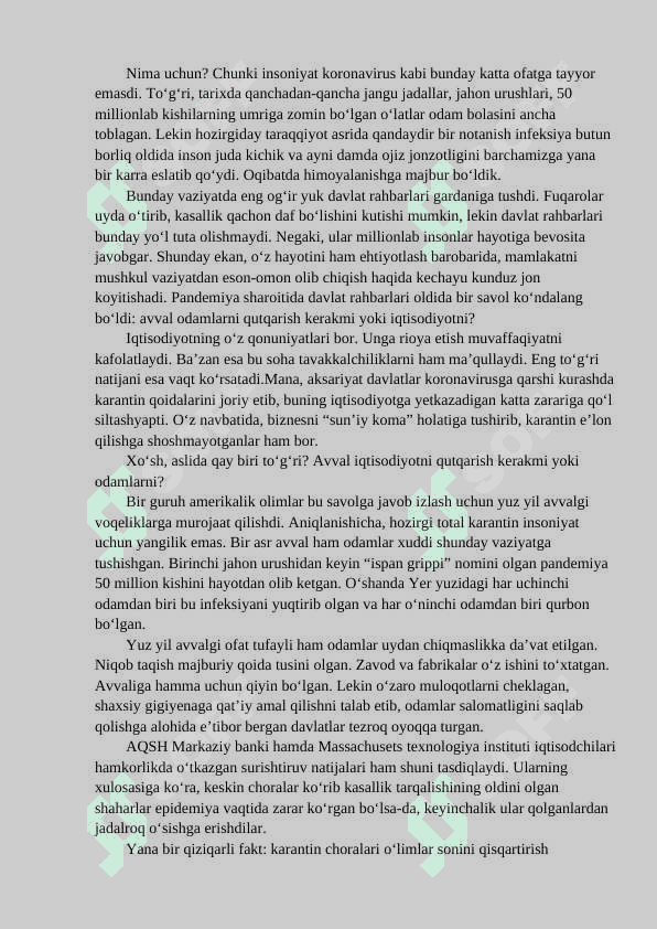 Pandemiya XXI asrning global muammosi va uning oqibatlari. 4