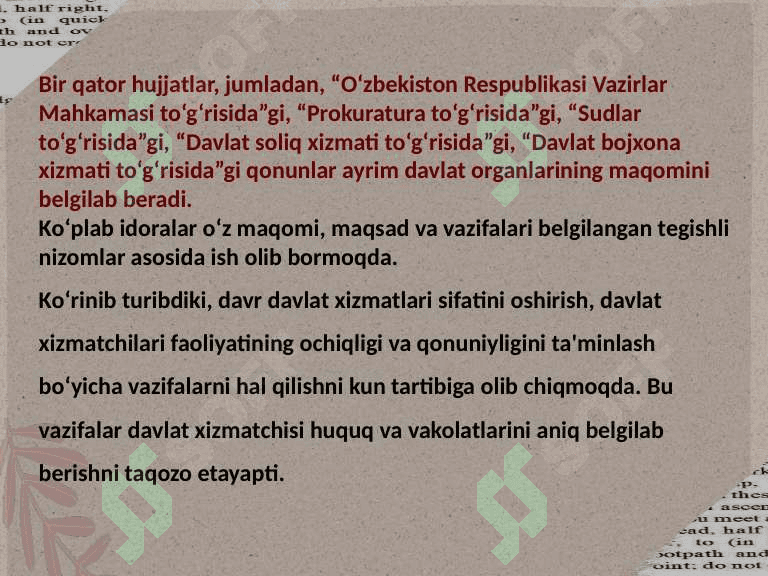 Mustaqillik yillarida davlat boshqaruvi tizimida amalga oshirilgan islohotlar 6