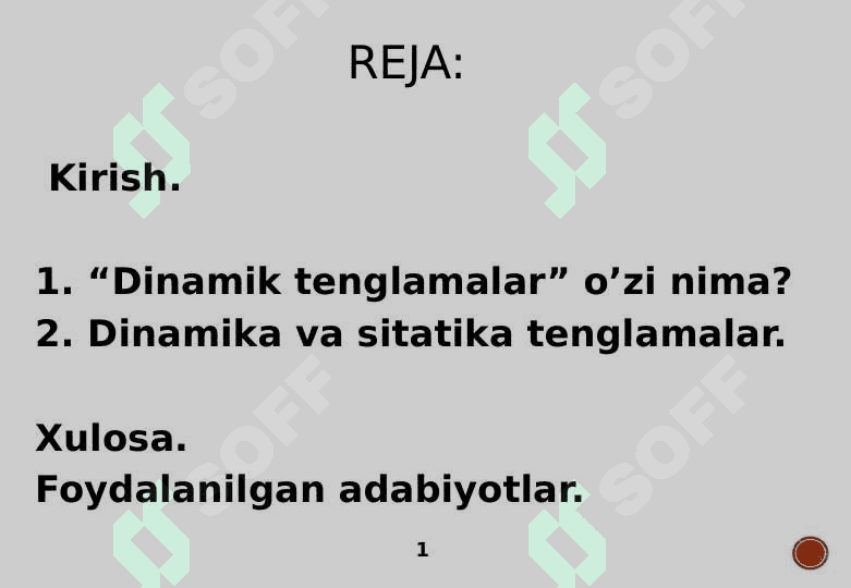 Dinamik Tenglamalar 2