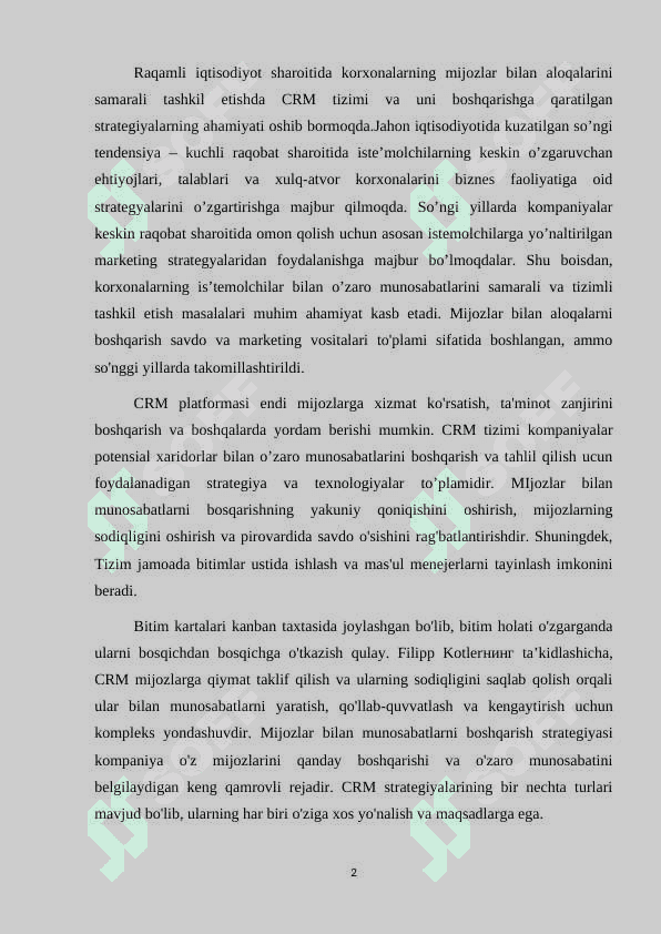 Kichik biznes uchun mijozlar bilan munosabatlarni boshqarish (CRM) tizimini yaratish 2