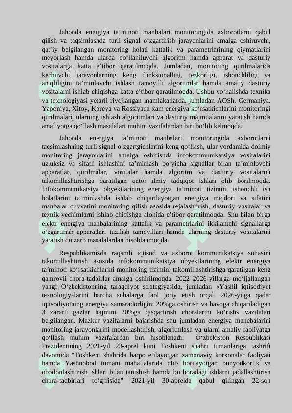 Energiya istemoli monitoringi va boshqaruv tizimini ishlab chiqish 3