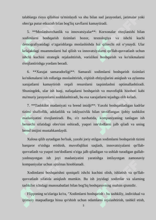 Kompaniyada xodimlarni boshqarish uchun ma’lumotlar bazalarini tahlil qilish va loyihalash 5