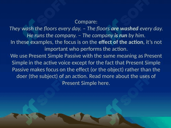 Explaining and reassuring present passive 4