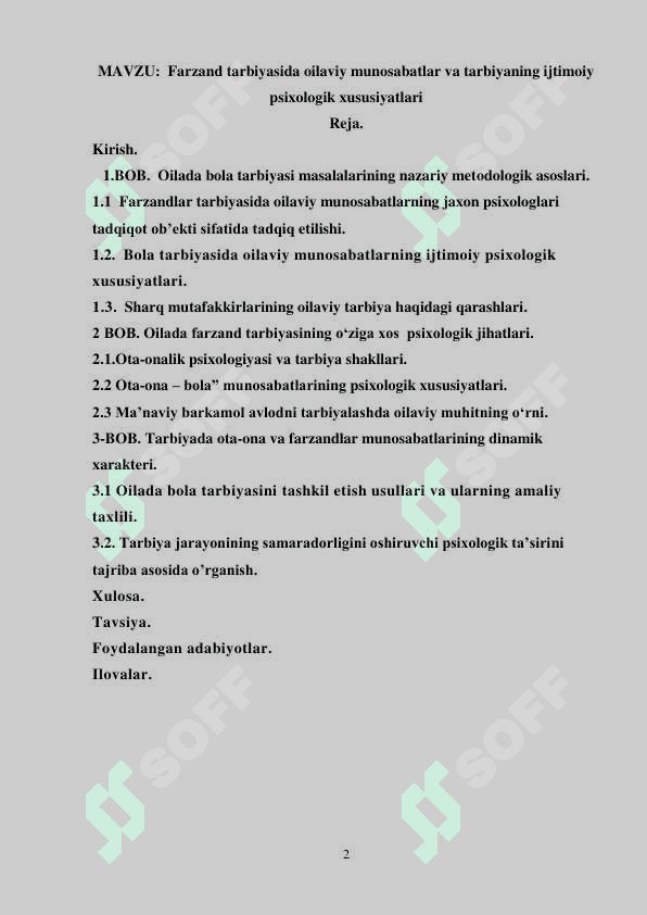 Farzand tarbiyasida oilaviy munosabatlar va tarbiyaning ijtimoiy psixologik xususiyatlari 2