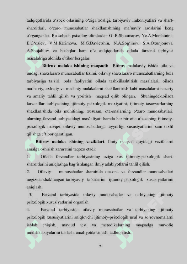 Farzand tarbiyasida oilaviy munosabatlar va tarbiyaning ijtimoiy psixologik xususiyatlari 7