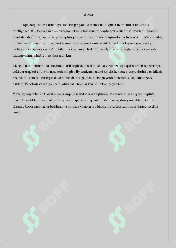 Iqtisodiy axborotlami qayta ishlash jarayonida biznes-tahlil qilish tizimlaridan foydalanish 3