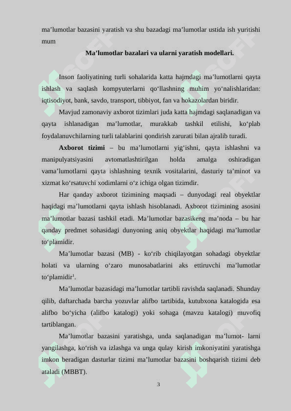 KATTA HAJMDAGI MA’LUMOTLAR BILAN ISHLASH TEXNOLOGIYALARI 4