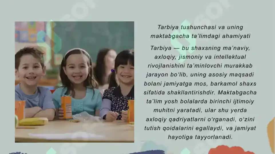 Maktabgacha taʼlimda tarbiya berish usullari va vositalari 3