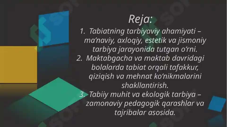 Tabiat – bolalarni har tomonlama kamol topishida asosiy omil sifatida 2