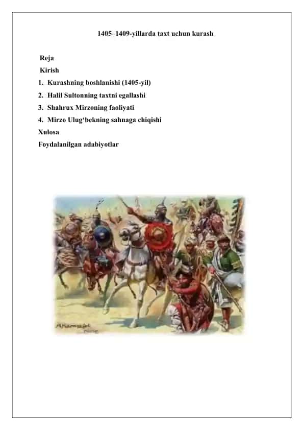 1405–1409-yillarda taxt uchun kurash 1
