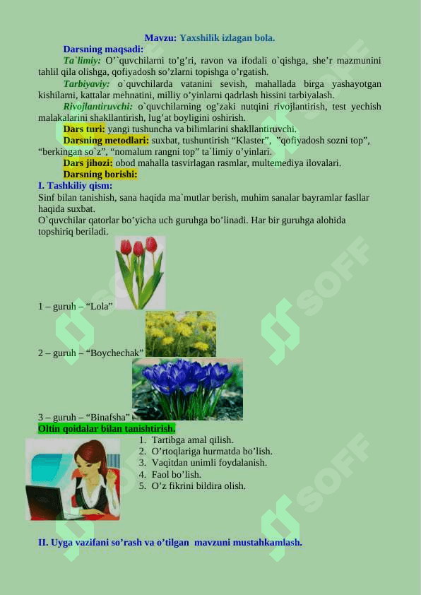 3-sinf o'qish Yaxshilik izlagan bola dars ishlanma 2