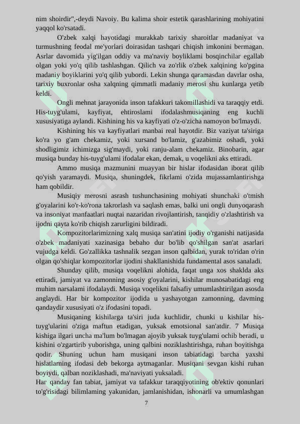 Boshlang’ich sinf musiqa darslarida o’zbek xalq cholg’u asboblariga jo’r bo’lish va ritmik harakatlar faoliyatidan foydalanish uslublari 7