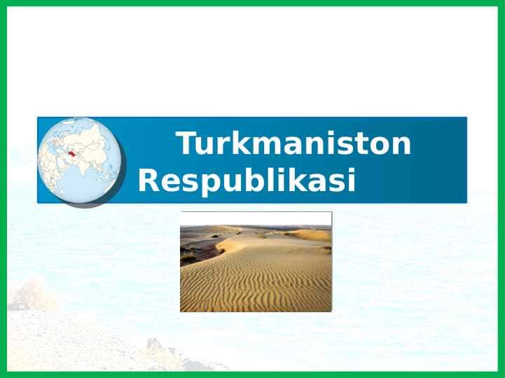 10-sinf geografiya Turkmaniston Respublikasi  dars ishlanma
