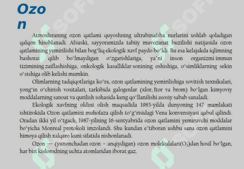 Ozon qatlamining yemirilishi va iqlim oʻzgarishi 3