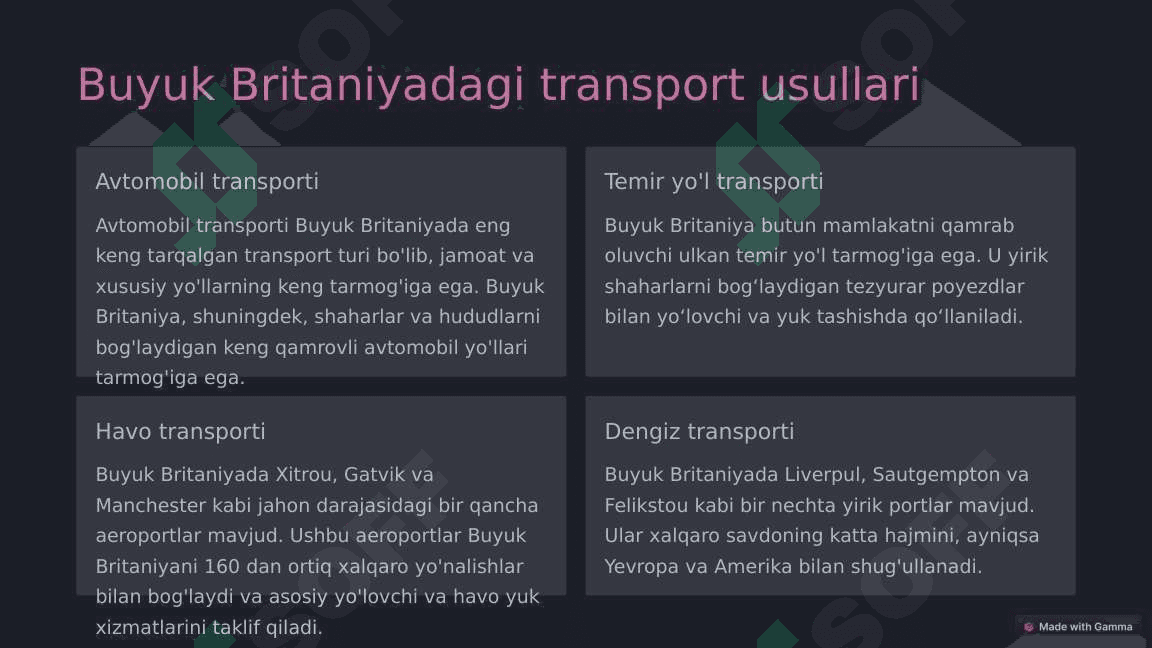 Buyuk Britaniyada transport va logistika xizmatlari 3