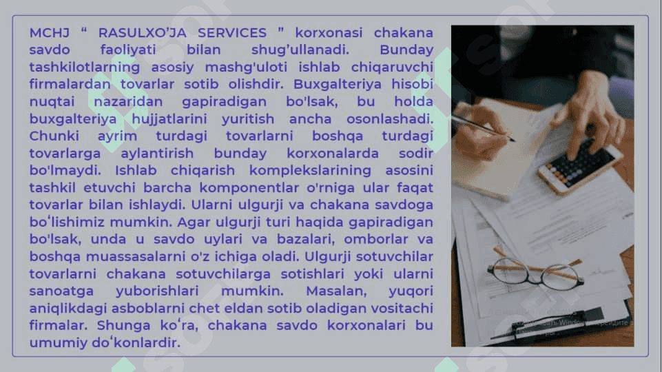 Hisobot ( Korxona haqida ) 5
