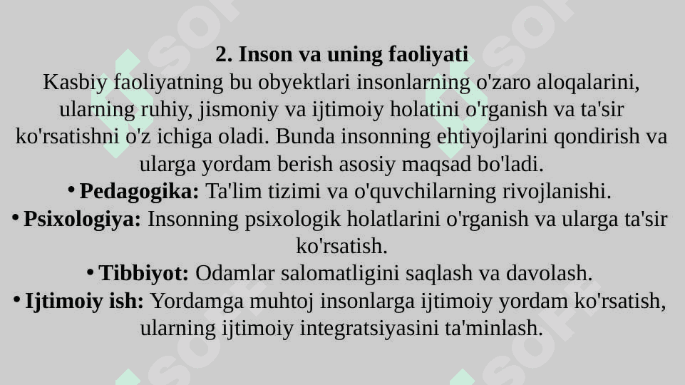 Kasbiy faoliyatning obyektlari 4