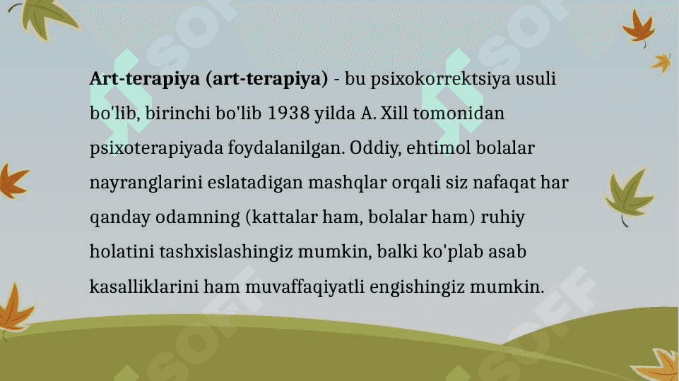 ART-TERAPIYANI BOLA SHAXSI RIVOJLANISHIDAGI O'RNI 4