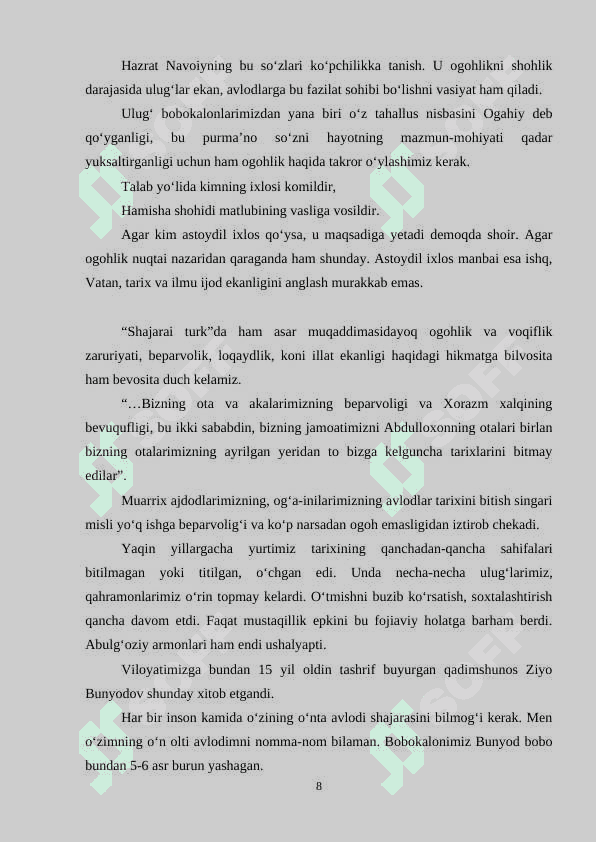 ABULGOZI BAXODIRXONNING "SHAJARAI TURK" ASARIDA IMSOLLAR SILSILASI VA ADIB MAXORATI MASALASI 8