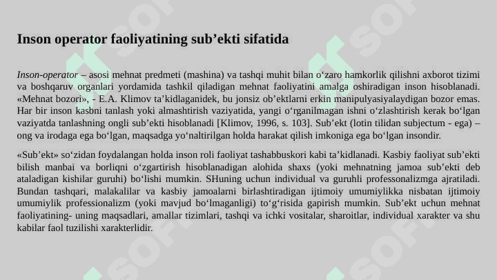inson mashina tizimini tasniflash xususiyatlari. inson mashina tizimidagi operator 3