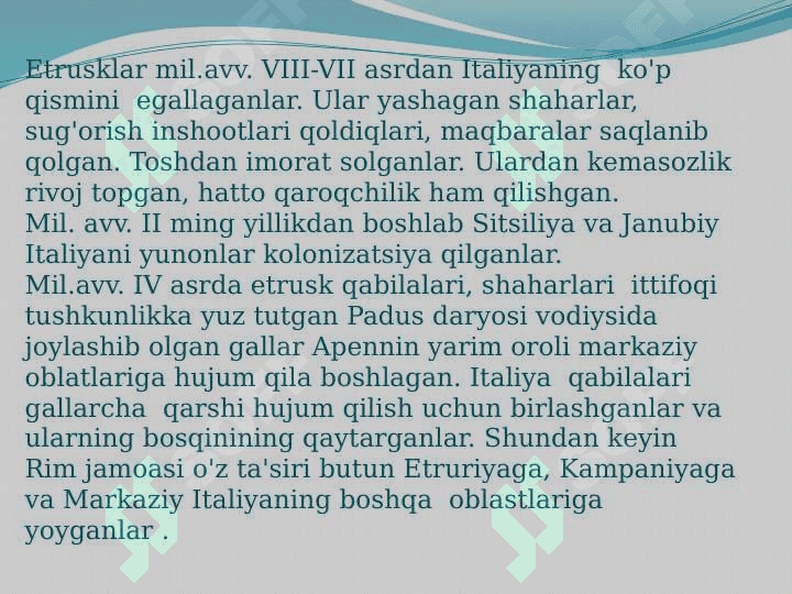 Qadimgi Rim tarixiga kirish va Rim Respublikasi 4