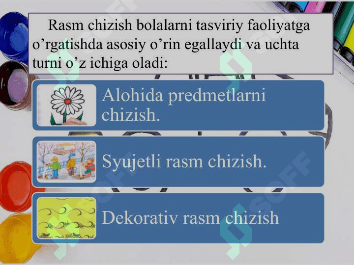 Maktabgacha taʼlim tashkilotlariga rasm chizishga oʻrgatish 5