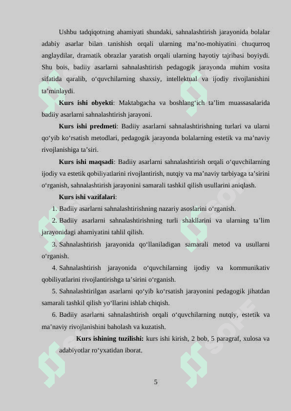 Badiiy asarni sahnalashtirish turlari va uni qo‘yib ko‘rsatish metodlari 5