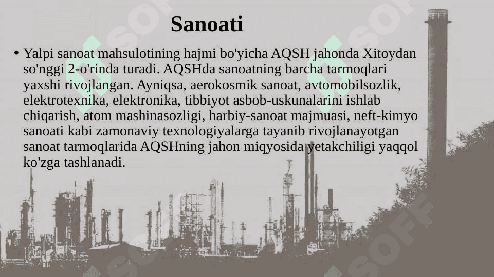 Amerika Qóshma Shtatlari xo‘jaligi va iqtisodiy rayonlari degan mavzuda slayd ishi. 3