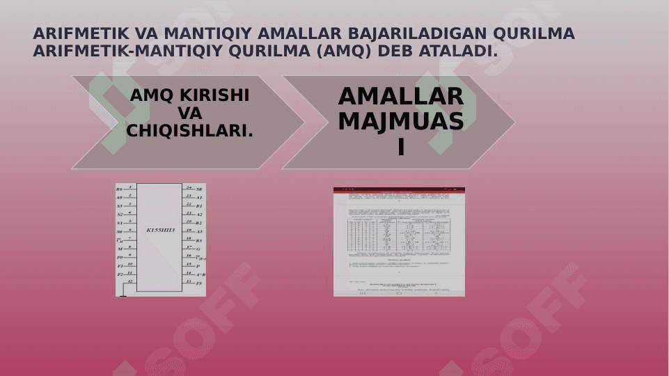Arifmetik mantiqiy  amal bajarish 2