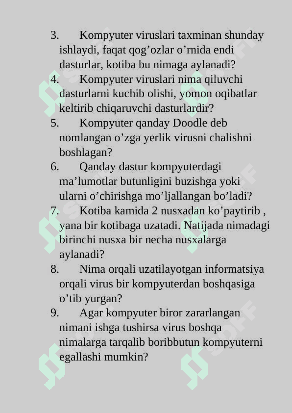 Qurilmalar ishini nazorat qiluvchi dasturlarni viruslardan saqlovchi profilaktik dasturlar 2