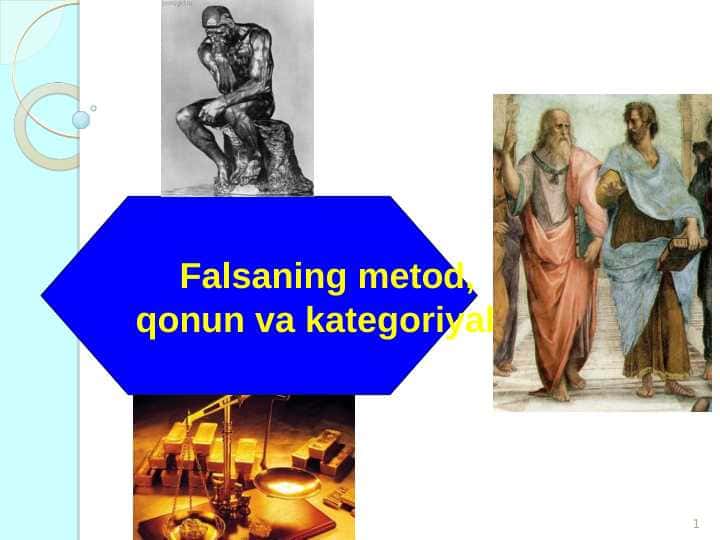 Falsafaning metod qonun va kategoriyalari.
