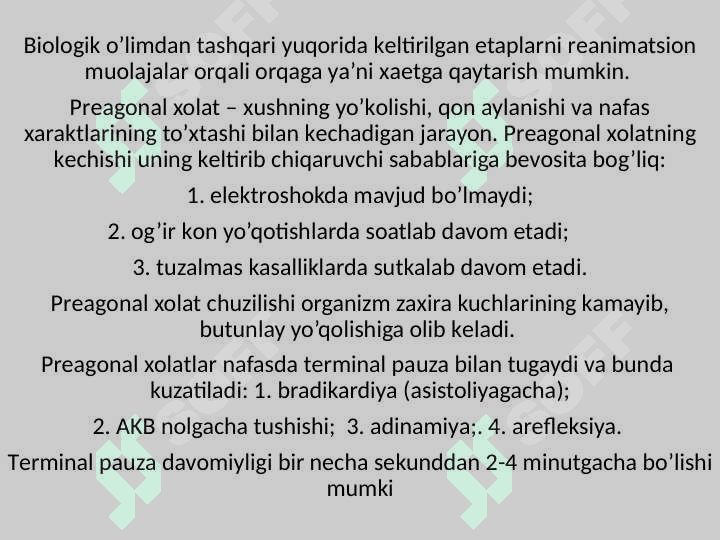 :TERMINAL XOLATLAR VA REANIMATSIYA ASOSLARI. 4